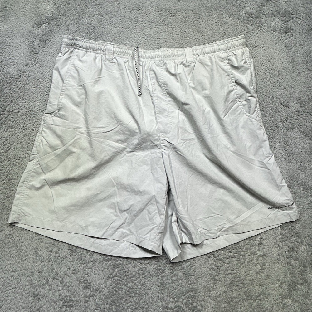 Columbia Shorts Mens XL Gray PFG Backcast III Water Fishing Omni-Shade 8" Inseam